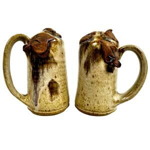 Durango Pottery Donna Rowe Signed Vintage 3D Pottery Salt and Pepper Shaker Set-